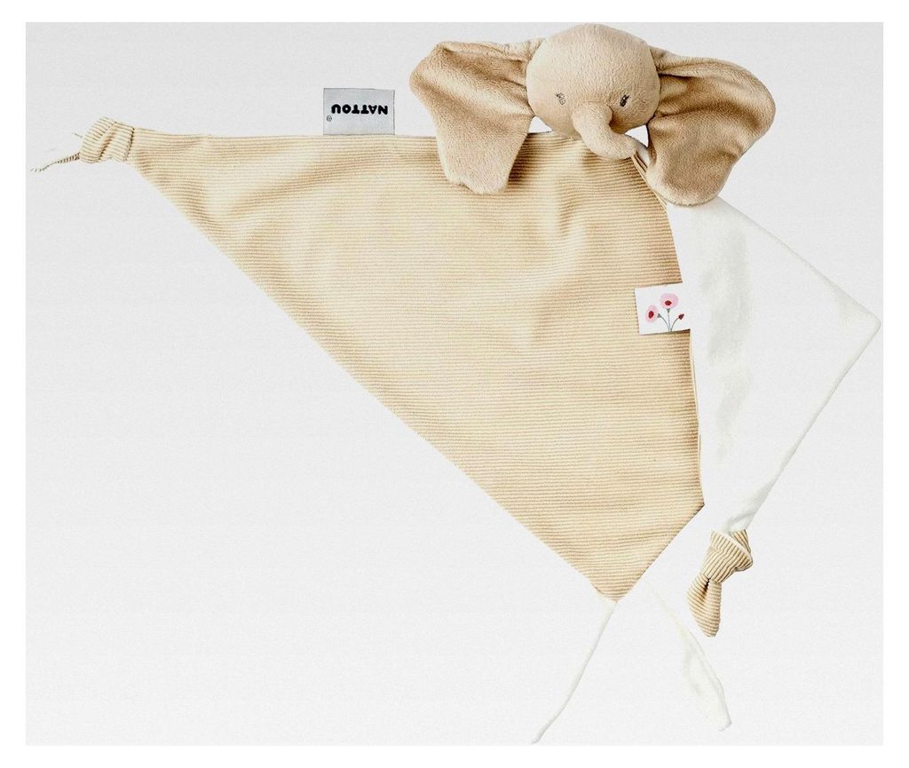 Schnuffeltuch Elefant, Wegbegleiter ab der Geburt, ca. 60x40 cm, Polyester, Sand