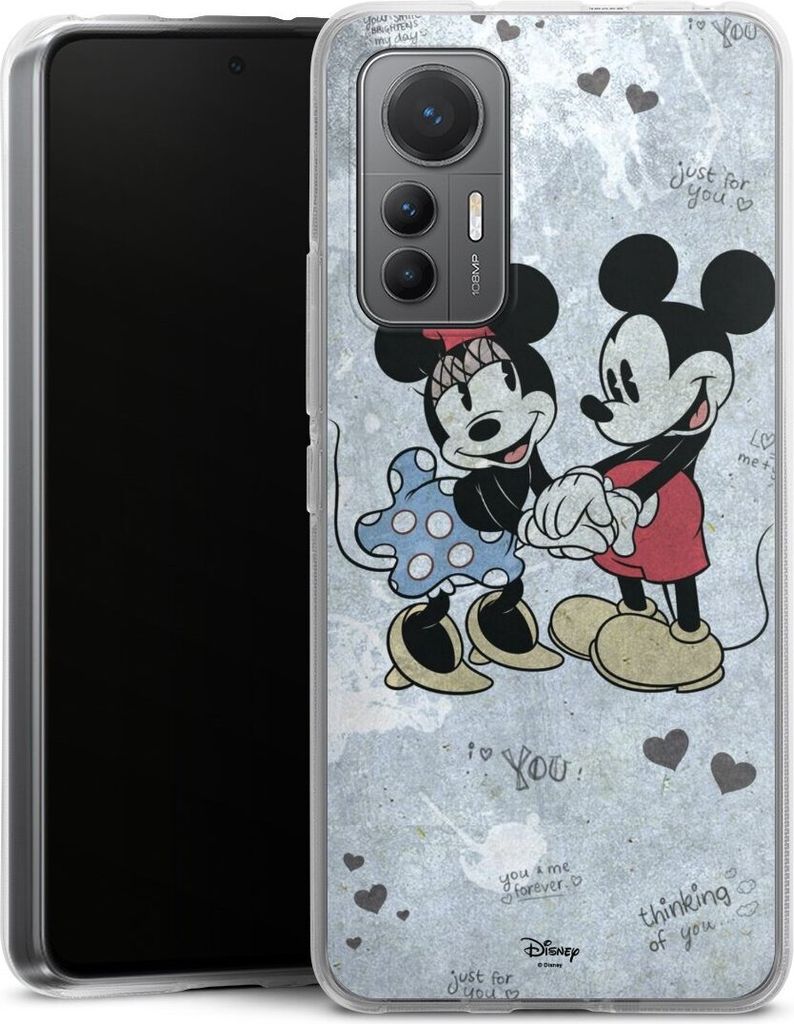 DeinDesign Handyhülle für Xiaomi 12 Lite 5G Silikon Hülle Case Smartphone Schutzhülle Disney Mickey & Minnie Mouse Vintage