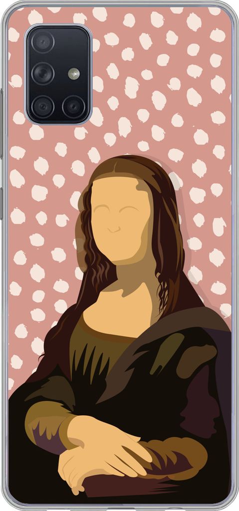 MuchoWow Handyhülle Schutzhülle Hülle für Telefoonhoesje Samsung Galaxy A71 Leonardo da Vinci - Alte Meister - Punkte - Vintage Silikon Softc...