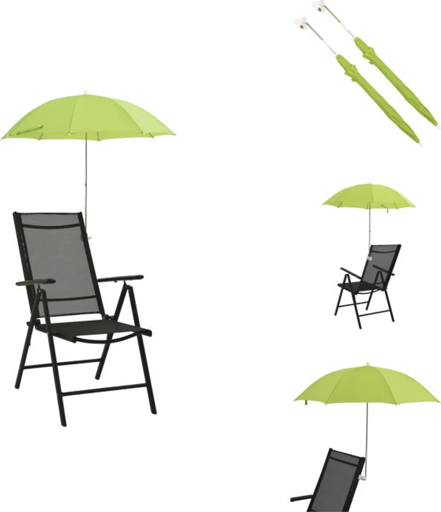 vidaXL Lot de 2 Parasols pour Chaises de Camping Verts 105 cm de Diamètre