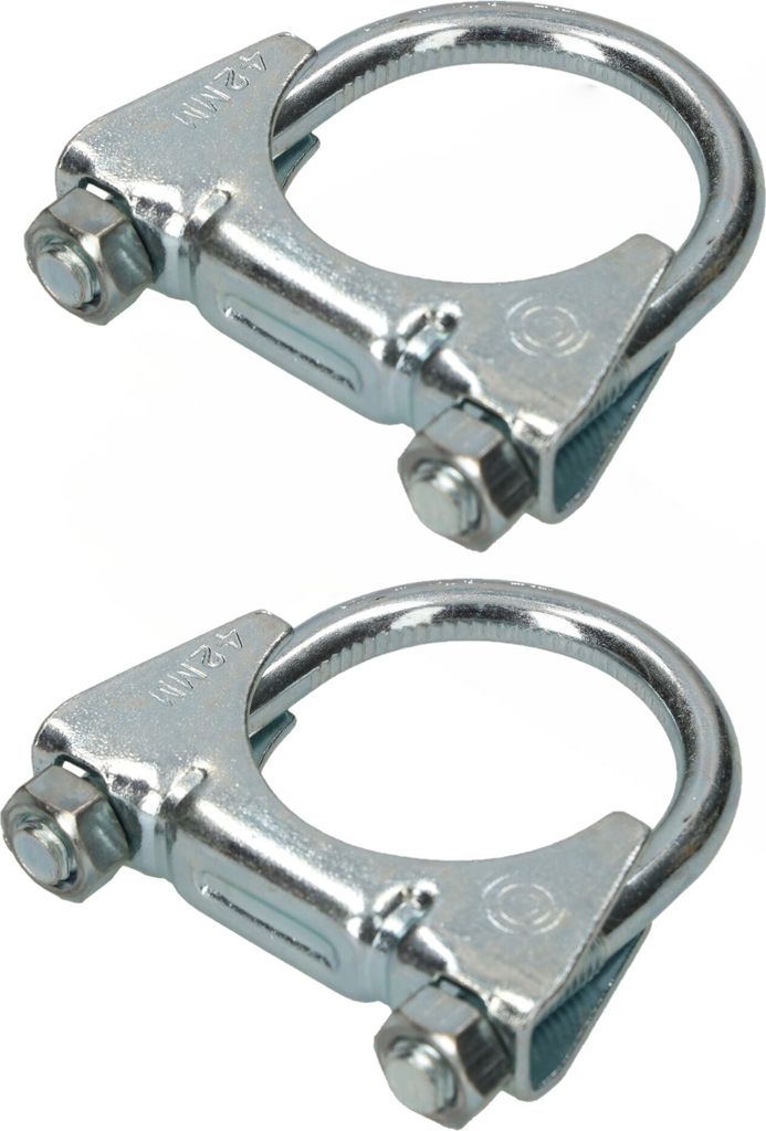 KOTARBAU 2er Set Bügelschelle 42 mm Auspuffschelle Rohrschelle Rohrbügelschelle U-Bolzen für Montage von Antennen Rohren Masten Universalschel...