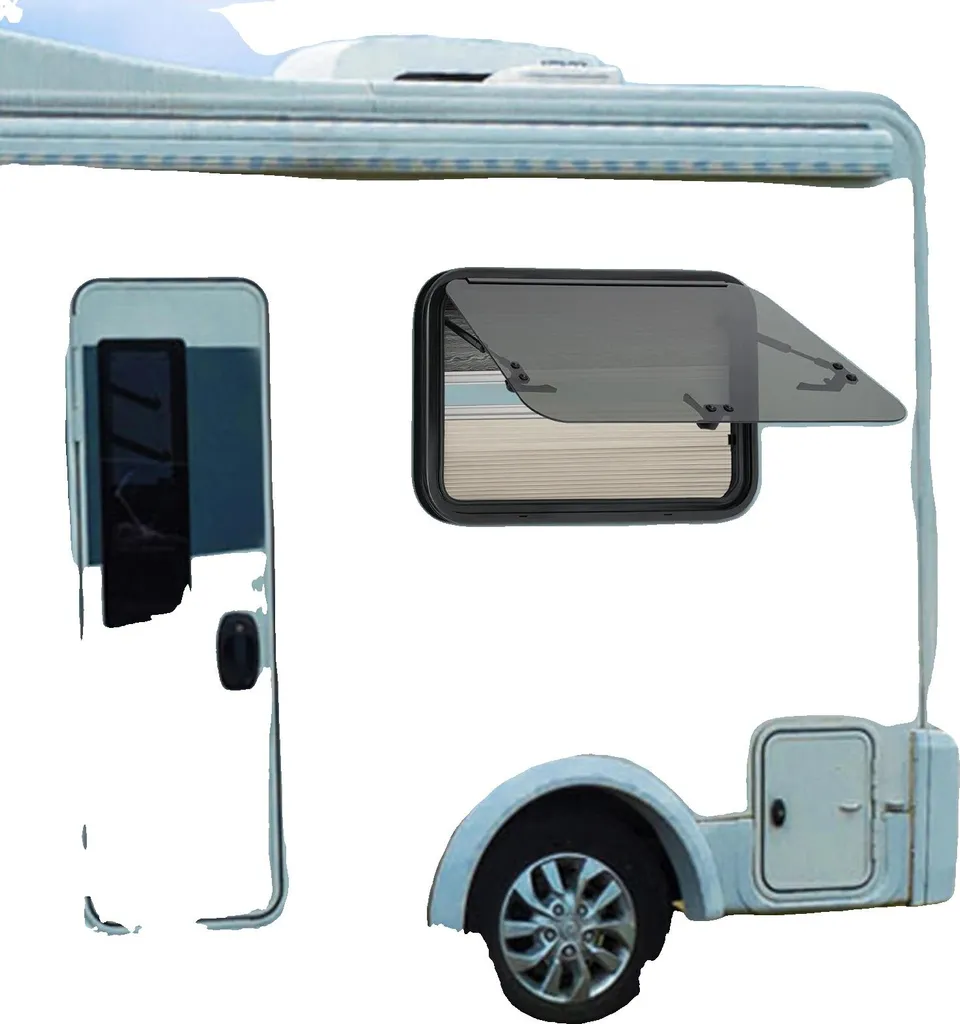 Fenêtre de camping-car en aluminium 700x450 mm ouvrant à 85 degrés
