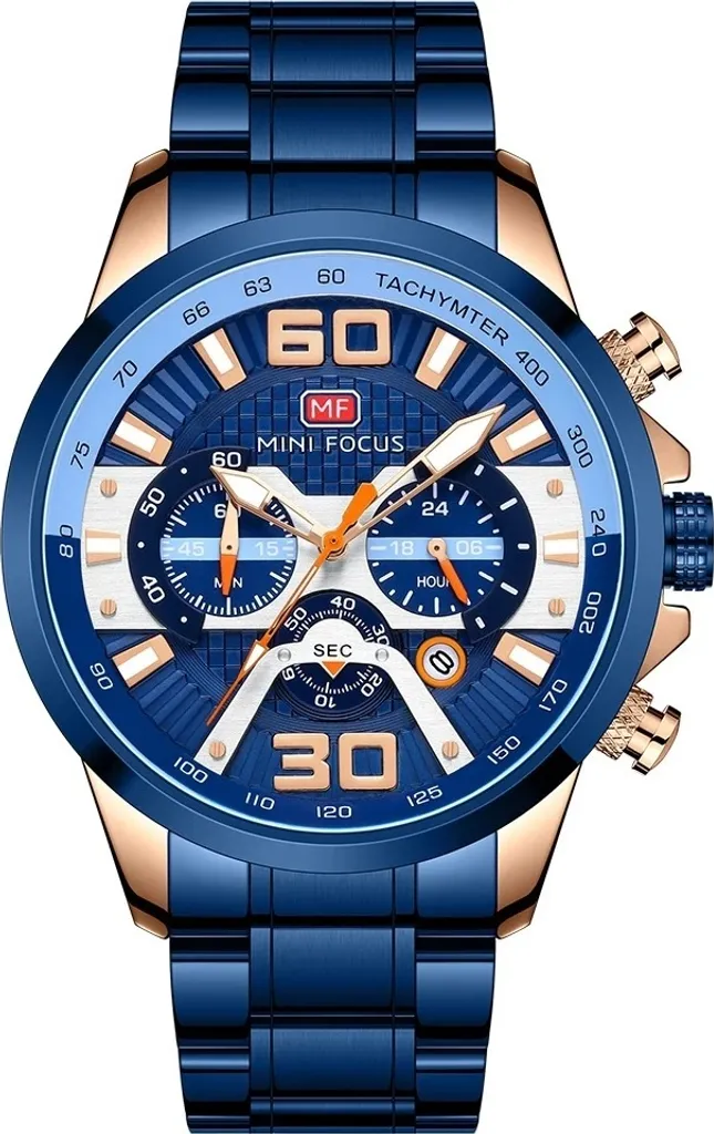 Montre Mini Focus Noel Bleue KP23883 - Chronographe Quartz pour Homme