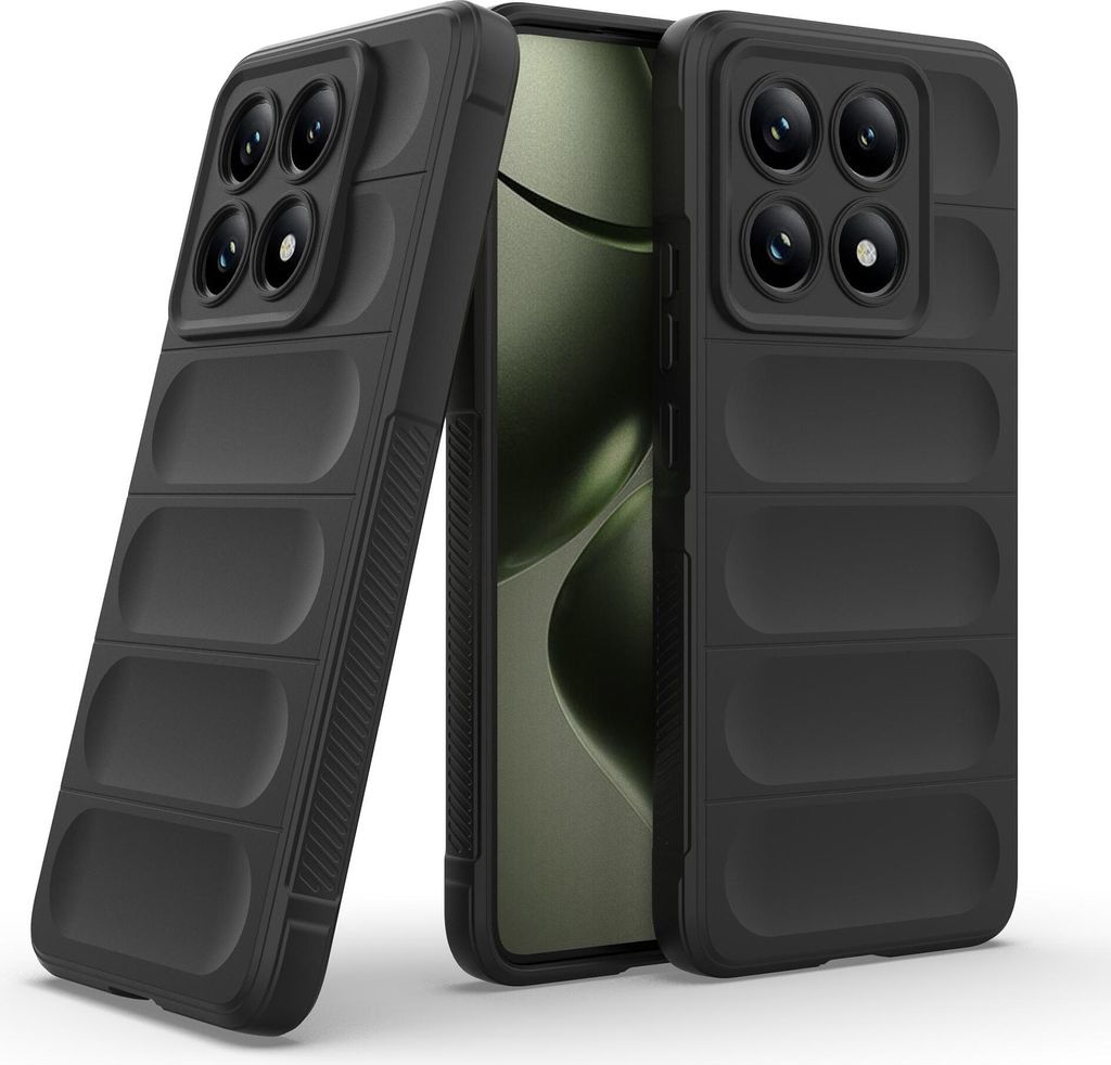 Handy Hülle für Xiaomi 14T Grip Case Cover Schutzhülle Softgrip Farbe: Schwarz