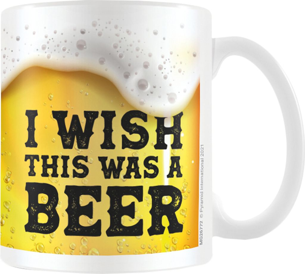 Pyramid International - Kaffeebecher "I Wish This Was Beer" PM1958 (Einheitsgröße) (Gold/Weiß/Schwarz)