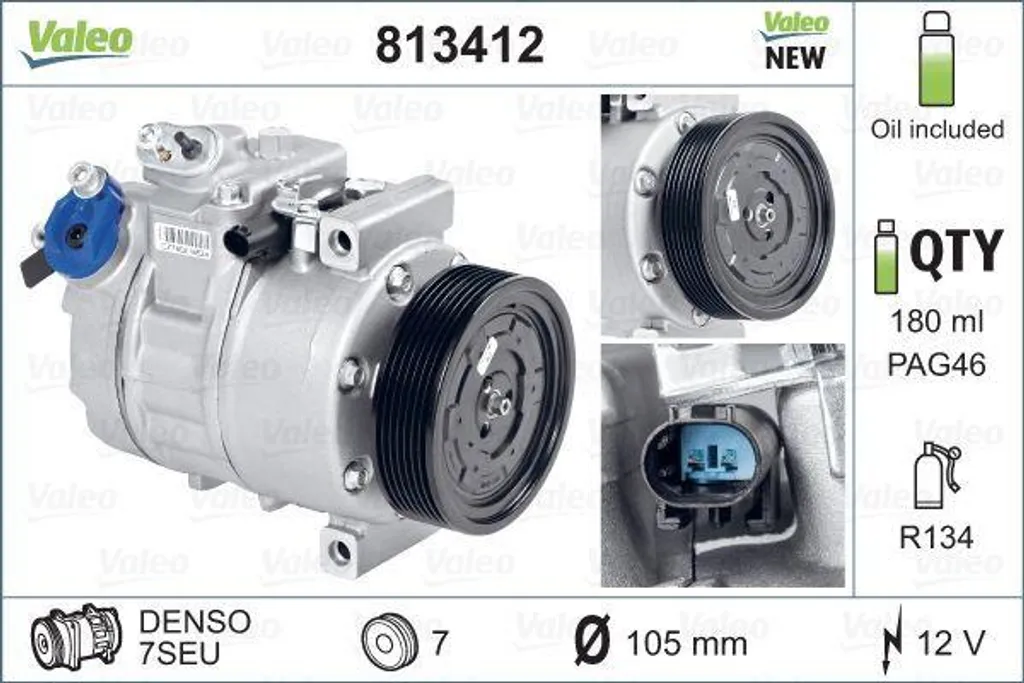 Compresseur Clim Valeo 813412 : Stop aux pannes sur BMW Série 1 et X5