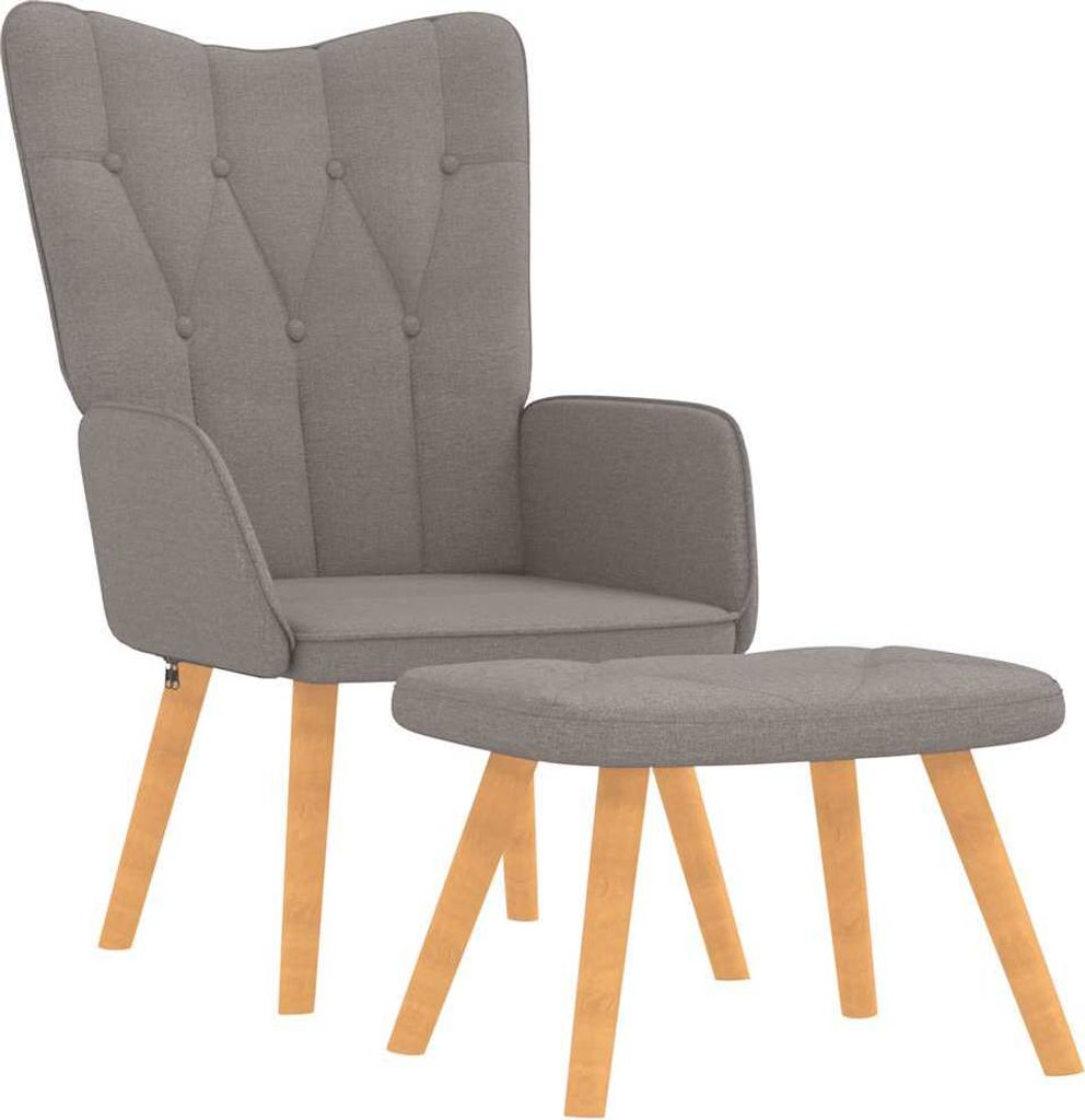 Relaxsessel mit Hocker Taupe Stoff