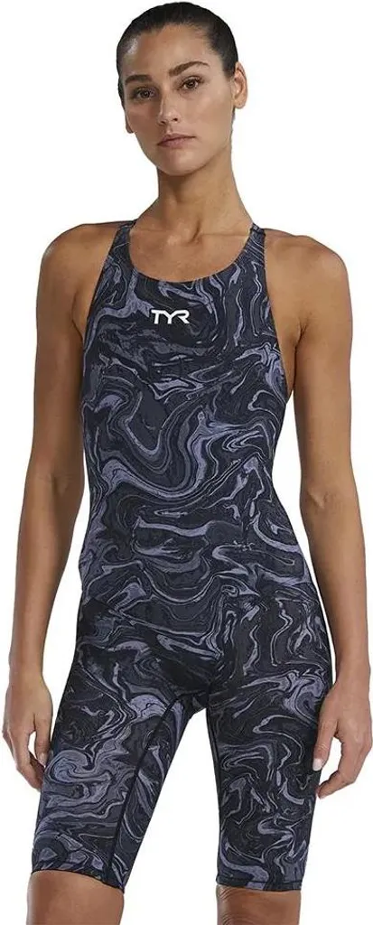 TYR Thresher Maillot compétition Gris Hydrophobic Dos Ouvert Taille 24