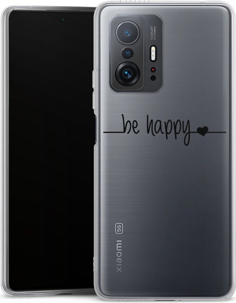 DeinDesign Handyhülle für Xiaomi 11T Pro 5G Silikon Hülle Case Smartphone Schutzhülle Glück Statement Motiv ohne Hintergrund
