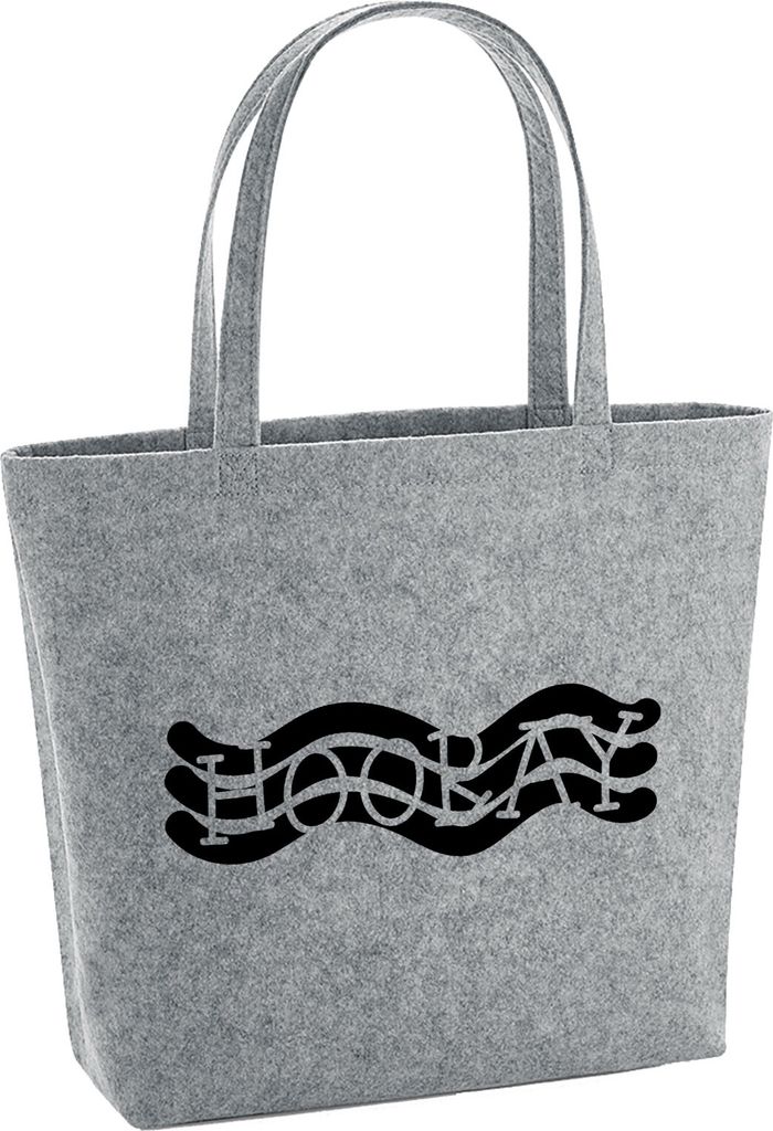 Huuraa Filzshopper Hooray Hurra 22 Liter Grey Melange Filztasche Geschenkidee