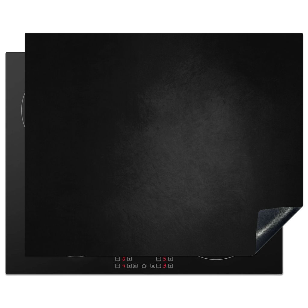 KitchenYeah Herdabdeckplatte Beton - Schwarz - Grau - Strukturiert - Industriell , 65x52cm, Küche Deko, Glaskeramikkochfeld Herdabdeckung, Abdec...