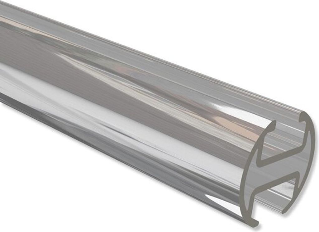 Interdeco Innenlaufprofil 20 mm Ø, Profilstange für Innenlauf Gardinenstangen, Chrom, 120 cm