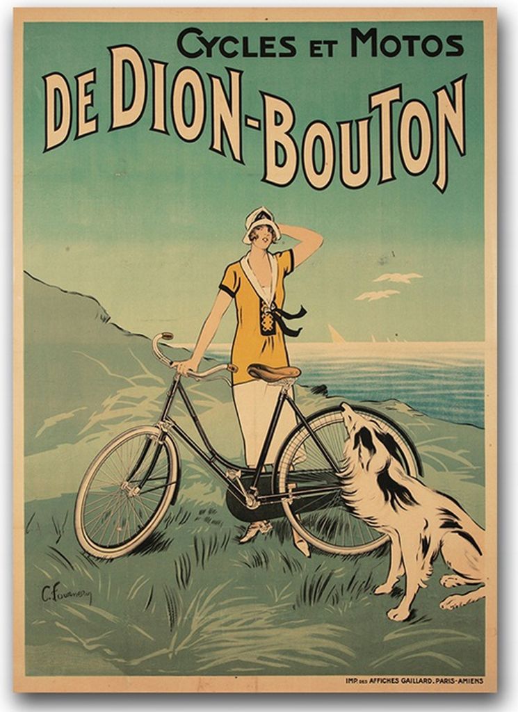 Vintage Fahrrad Poster Dion Bouton 60x85 cm Produktbild 