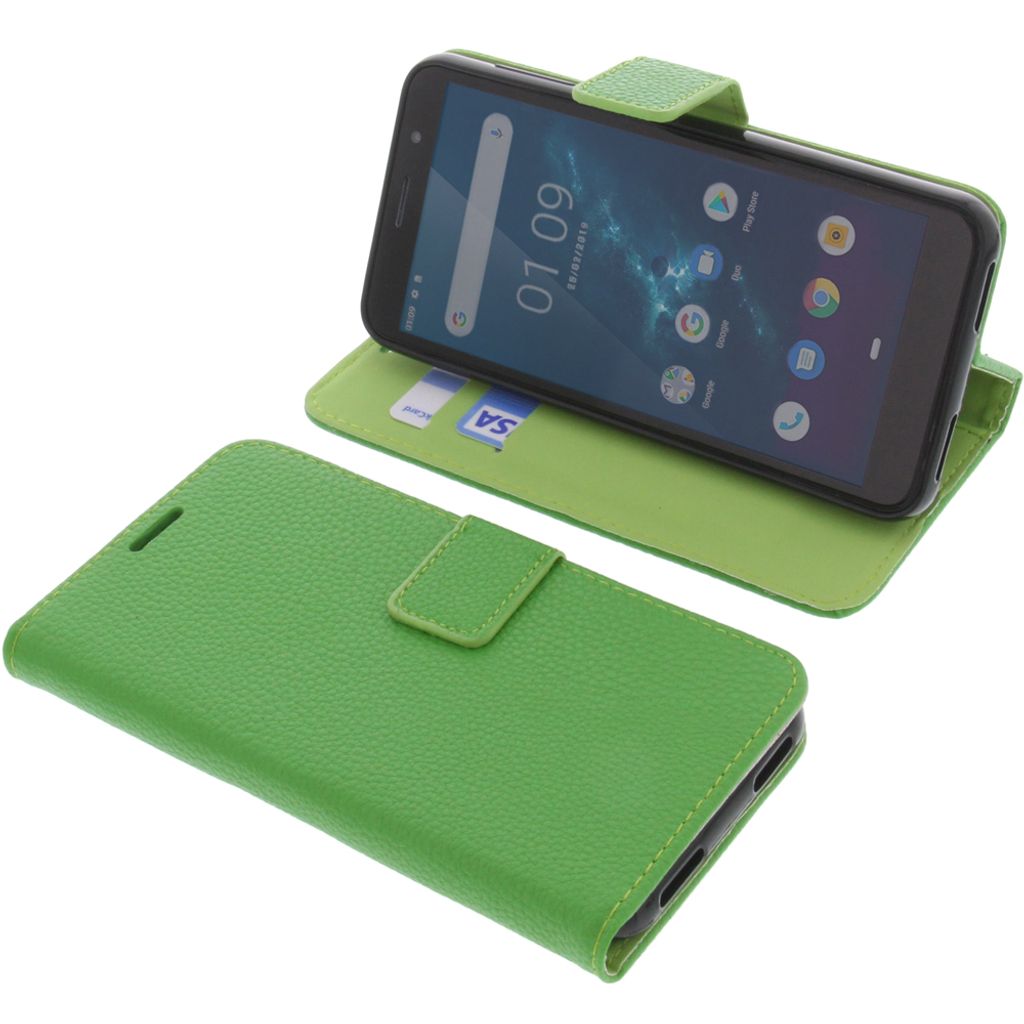 foto-kontor Tasche kompatibel mit Hafury A7 Book Style grün Schutz Hülle Buch