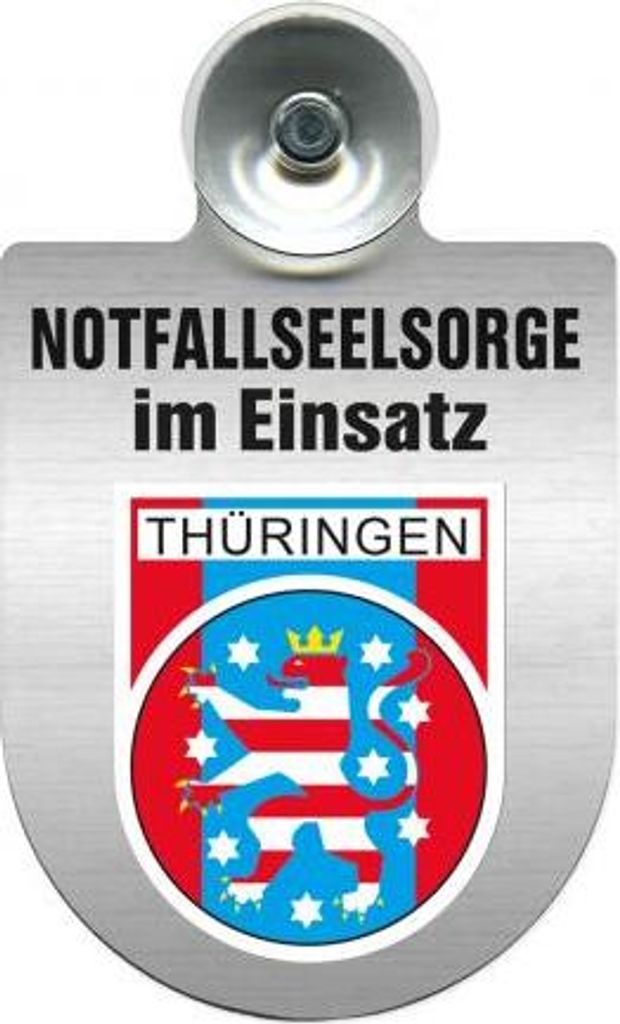 Einsatzschild mit Saugnapf Notfall Seelsorge im Einsatz incl. Regionenwappen nach Wahl 393829 Color - Region Thüringen