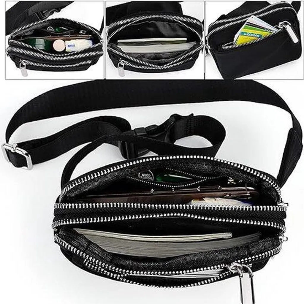 Grand sac de sport femme pour fitness et yoga en nylon noir pratique L