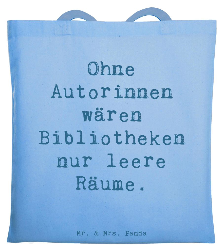 Mr. & Mrs. Panda Shopping Tasche Spruch Autorin Magie - Sky Blue - Geschenk, Berufe, Romane, Detailverliebtheit, personalisierte Geschenke, Schreib...