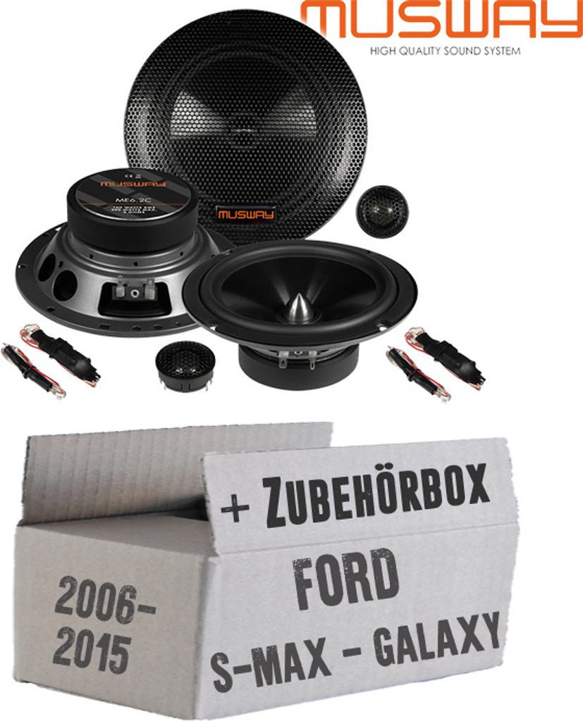 Lautsprecher Boxen Musway ME6.2C - 16,5cm System Auto Einbauzubehör - Einbauset passend für Ford S- JUST SOUND best choice for caraudio