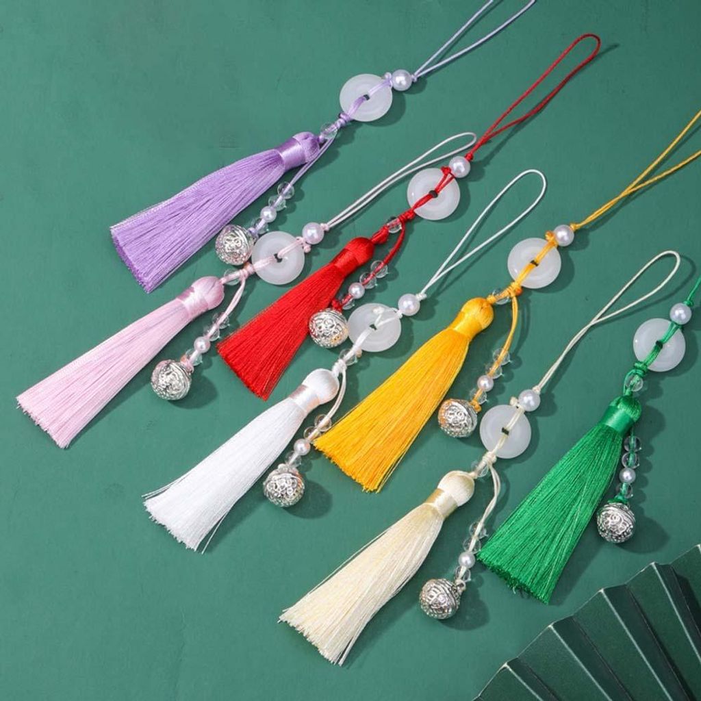 INF 平安扣宫铃流苏挂件 - Polyester, 20cm - Auto & Wohnkultur Deko Grün