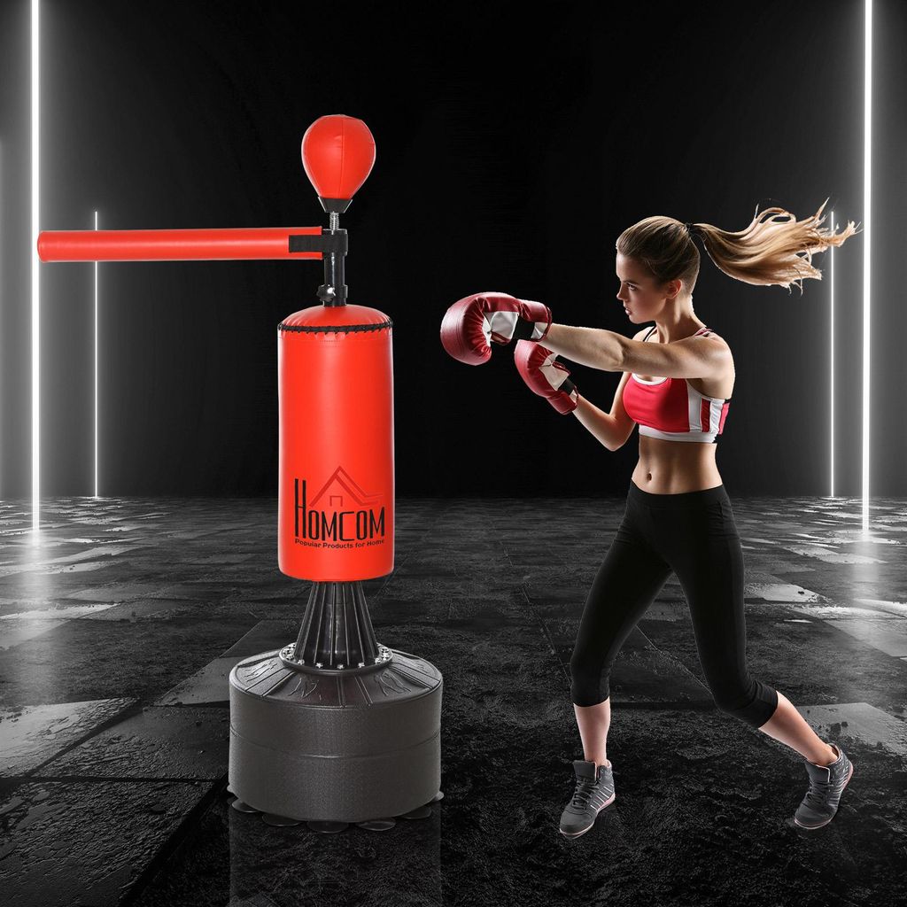 Boxsack stehend 155-205cm Höhenverstellbar Standboxsack mit 360° Reflexstange Speedball, Boxhandschuhen Pumpe, Punchingball Set für Erwachsene J...