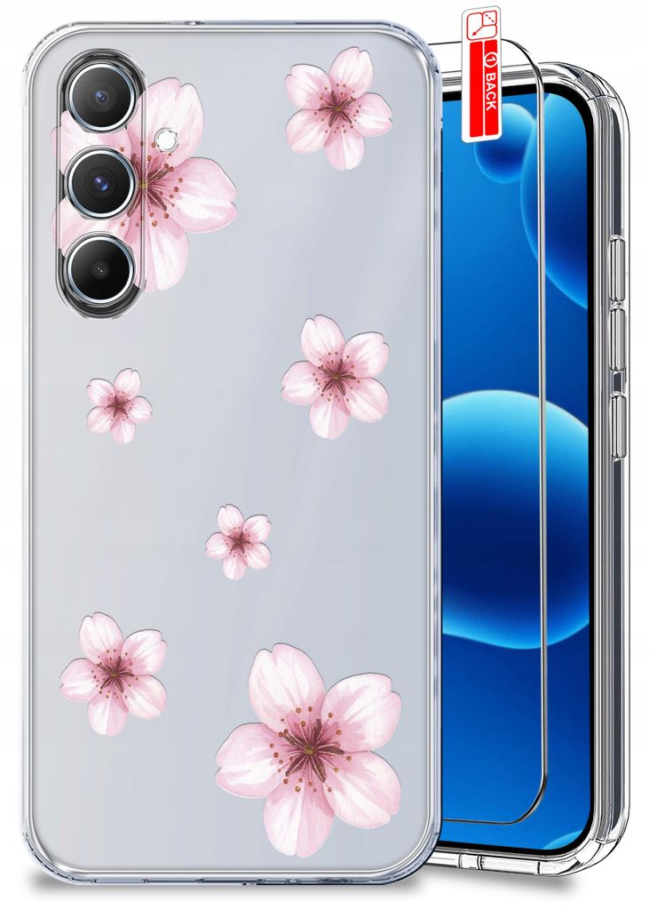 Hülle für Samsung A36 5G – Frühlingsmotive, Frühlingsblumen, durchsichtige Hülle + Displayschutzfolie