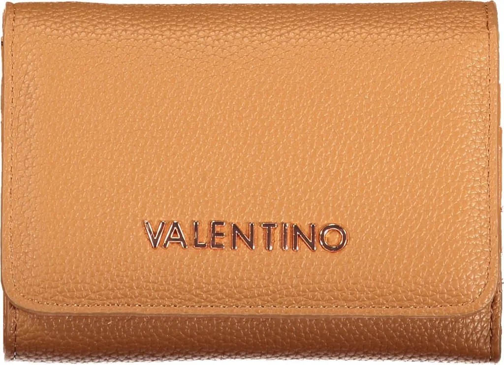 Portefeuille femme marron avec zip et bouton-pression en cuir souple
