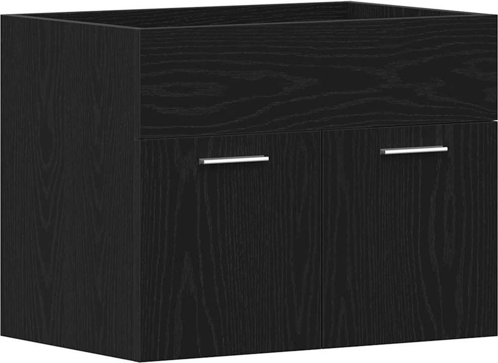 vidaXL Waschbeckenunterschrank Schwarz Eichen-Optik 60x38,5x46 cm