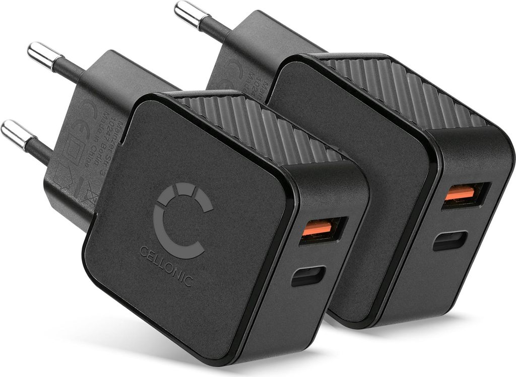 2XCELLONIC USB C Ladegerät 20W, 2 Port Ladegerät USB Produktbild 