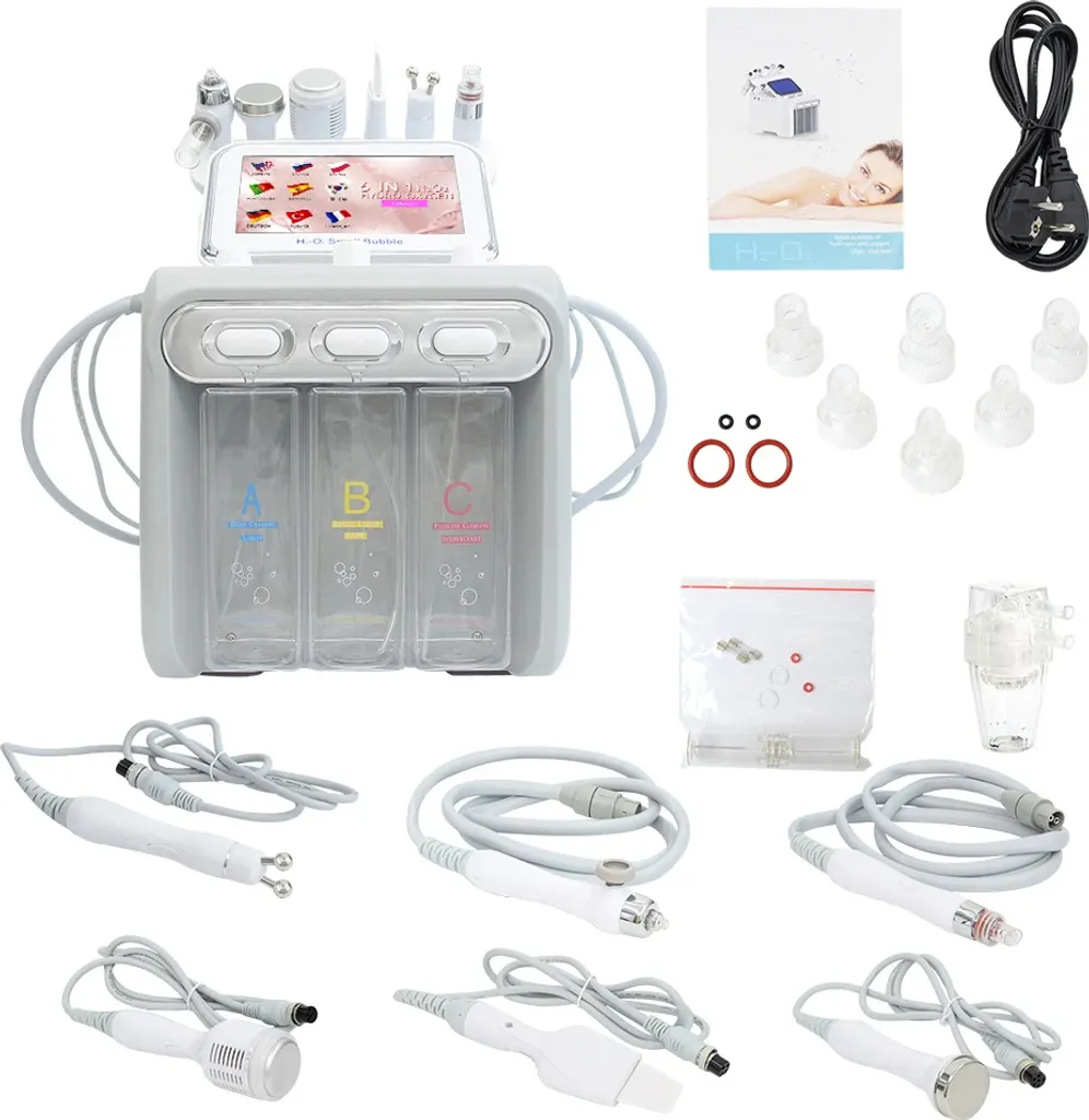 Machine de soin visage hydro-peeling 6 en 1 avec interface tactile