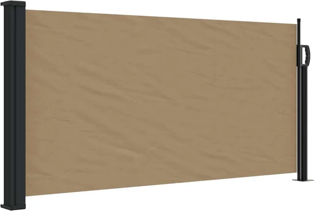 Store latéral rétractable 100x500 cm Taupe - Brise-vue de Jardin