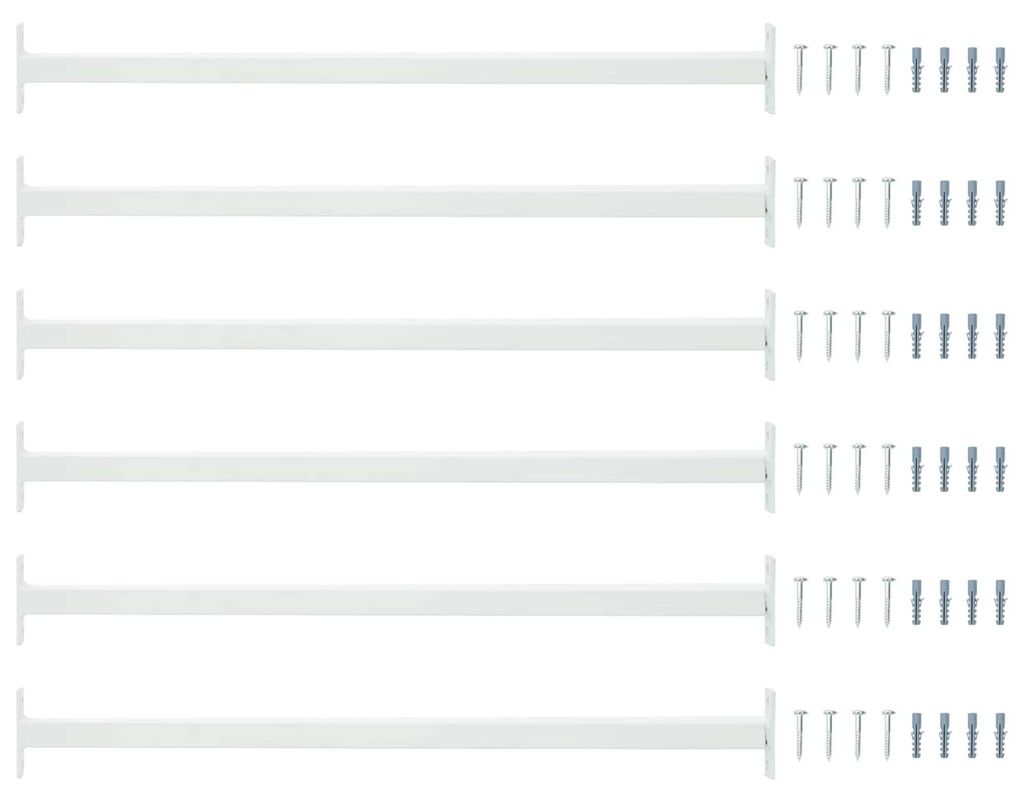 Verstellbarer Fenster-Sicherheitsbalken 6 pcs Weiß Stahl