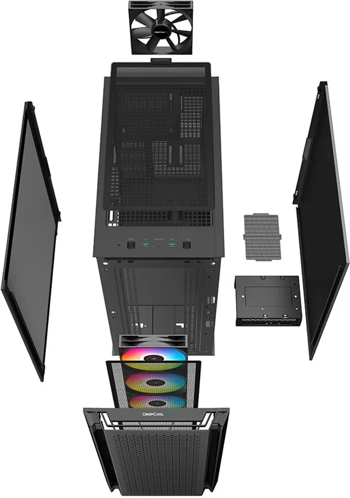DeepCool CG560 Boîtier PC Midi Tower Noir avec Panneau Avant Flux d'Air - 12