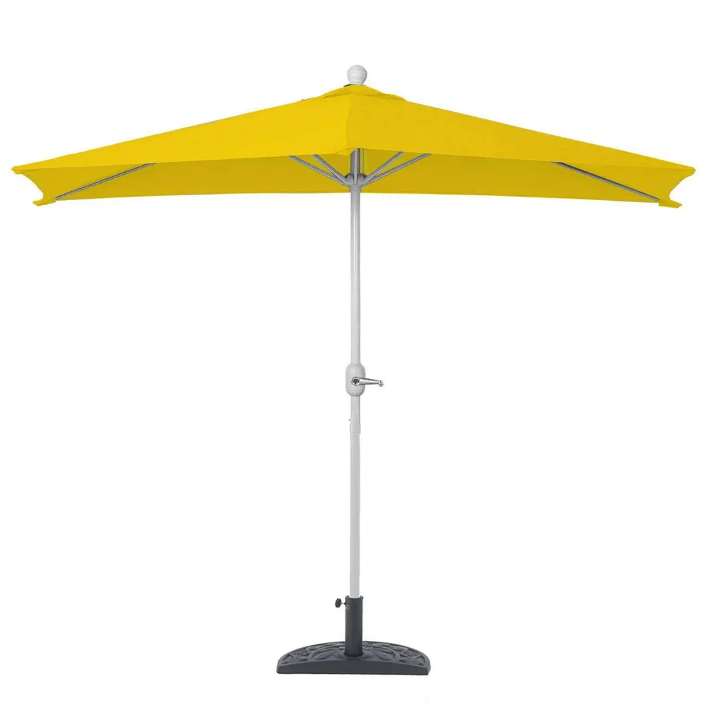 Parasol mural pour balcon étroit Parla 270cm jaune avec socle inclus