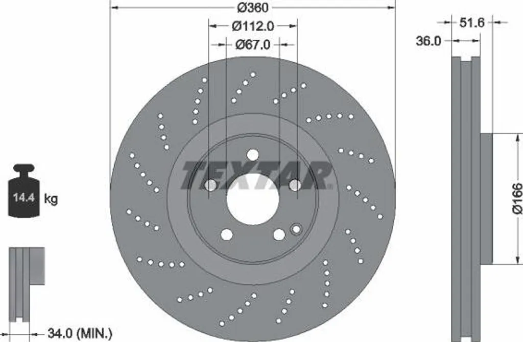 Disque de frein TEXTAR anti-vibration pour supprimer les bruits CLS