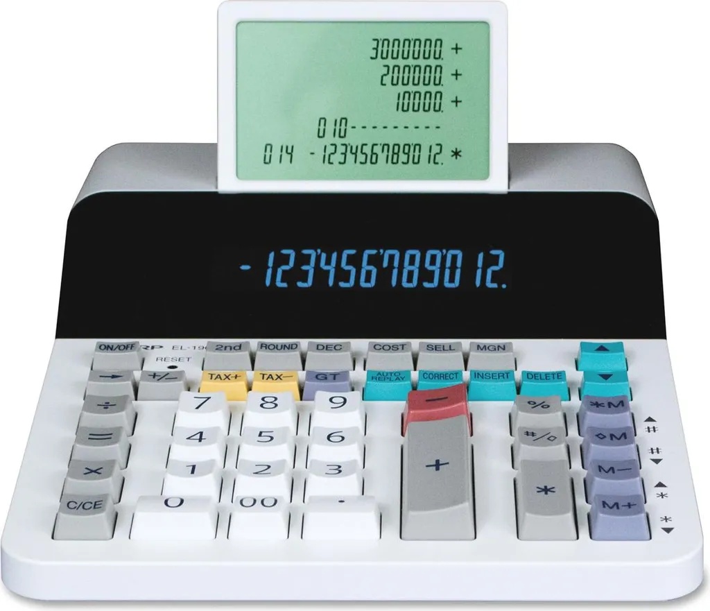 Calculatrice de bureau Sharp EL-1901 pour compta et gestion