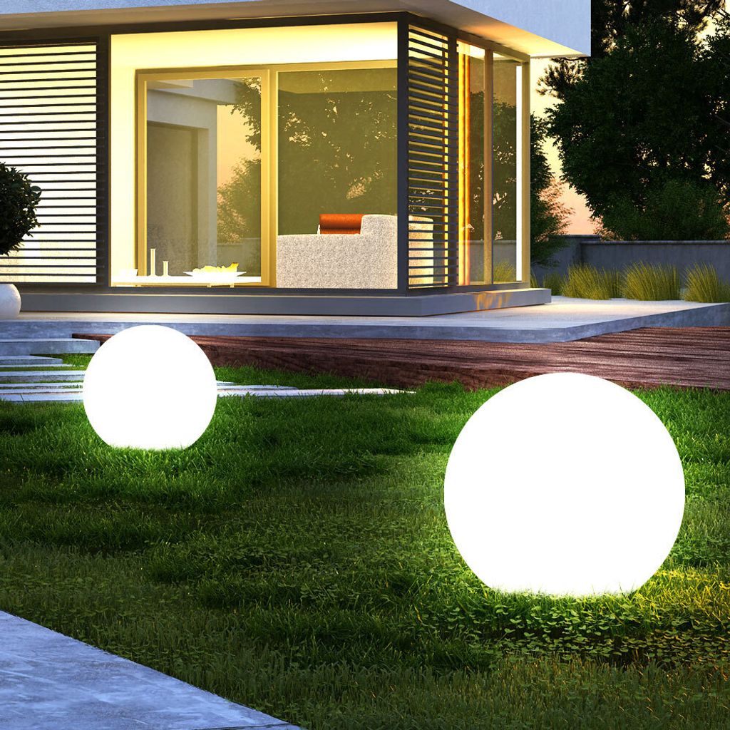2er LED Solarleuchte, Kugel weiß, H 62 cm Produktbild 6