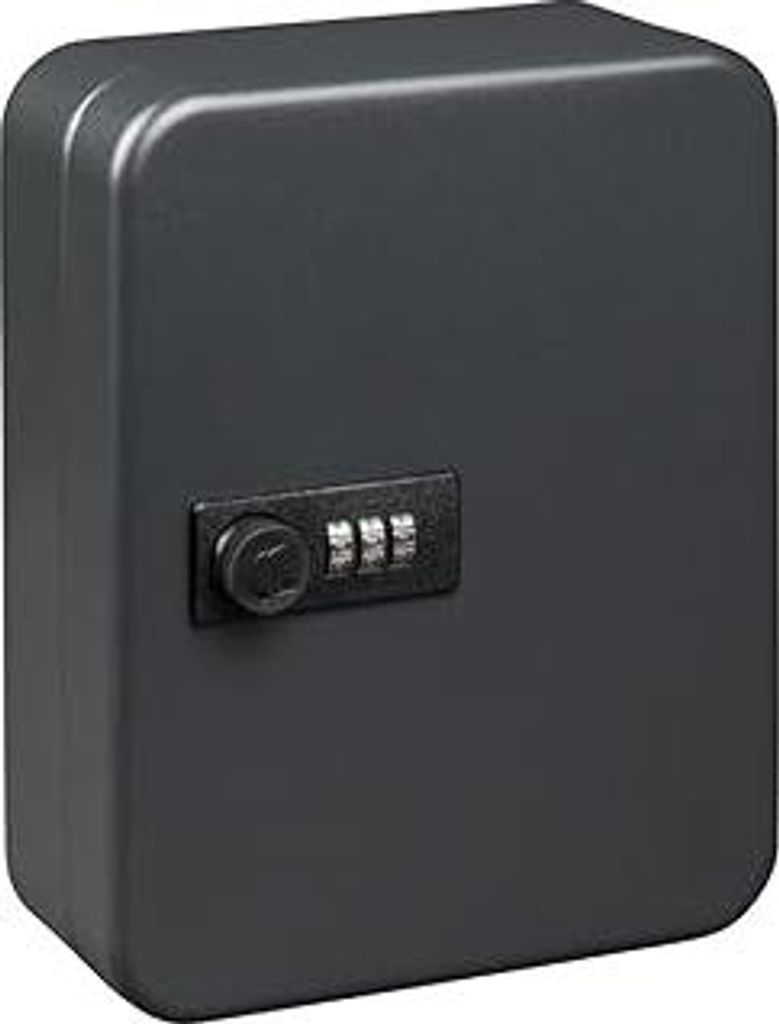 Burg-Wächter Schlüsselbox abschließbar mit Zahlencode, 20 nummerierte Haken, Stahlblech, KC 20 C, Mattschwarz