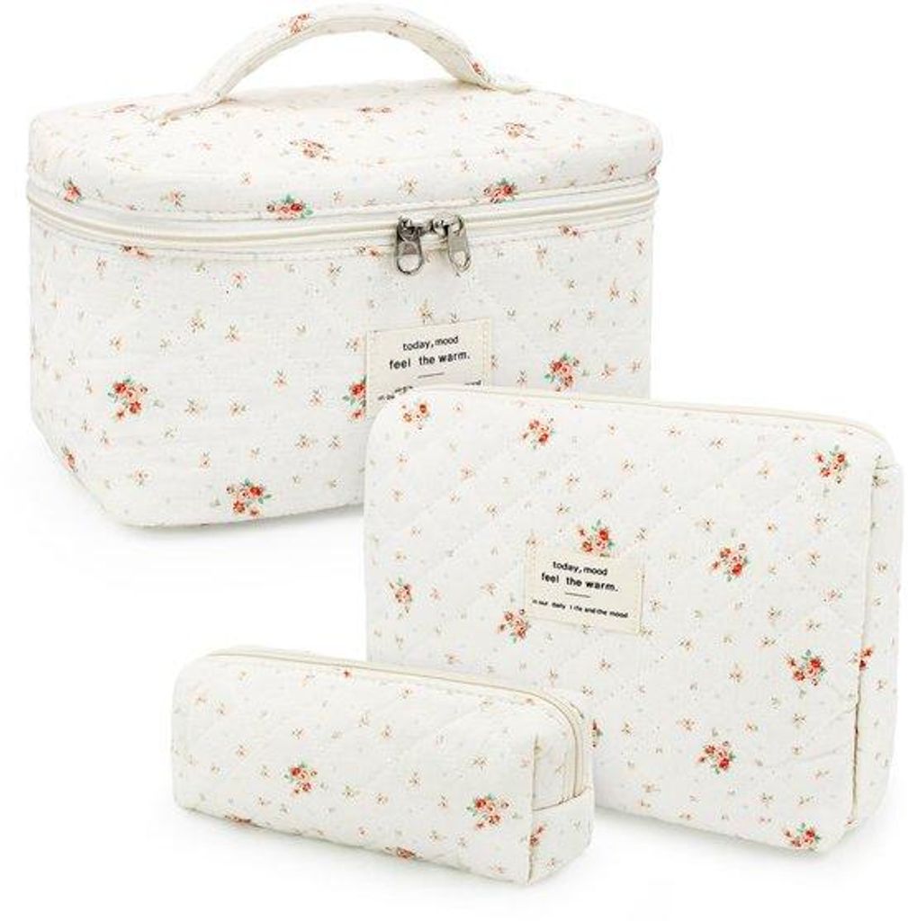 Set von 3 Blumenmuster-Taschen für Damen, Reisen und Alltag
