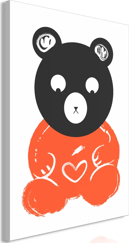 Quadro su Tela Orso Premuroso 80x120 cm - Decorazione Cameretta Bambini