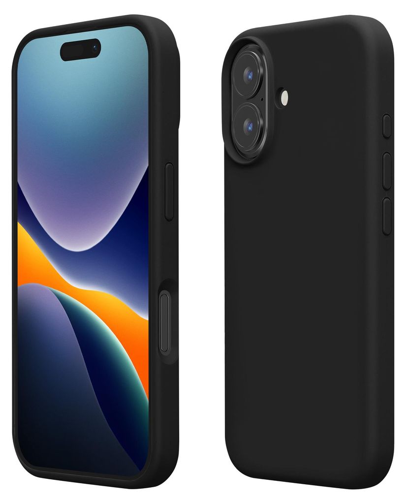 kwmobile Handyhülle für iPhone 16 Plus Hülle, für iPhone 16 Plus Case - Hülle Silikon - kabelloses Laden - Schwarz