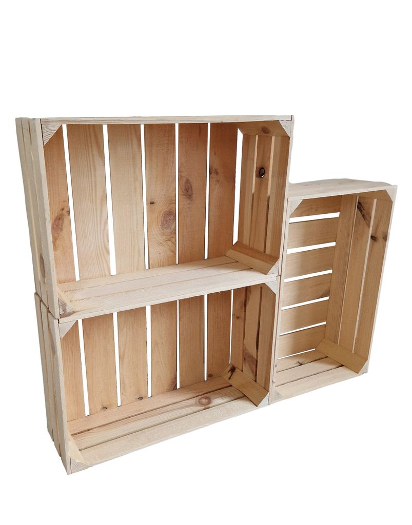 3er Holzkisten, 60x40x20 cm, Aufbewahrung und Dekoration Produktbild 