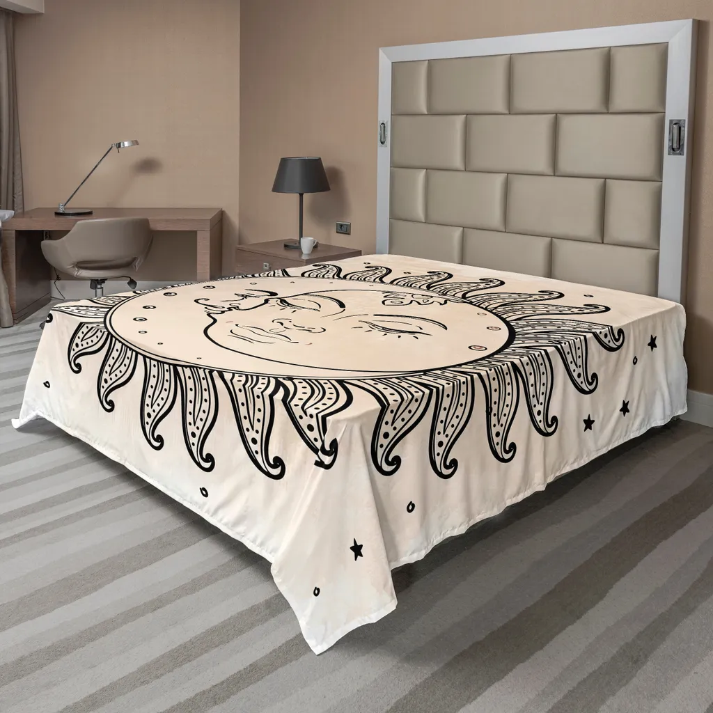 Lenzuolo Decorativo ABAKUHAUS Sketch Pattern Stelle e Luna 244x205