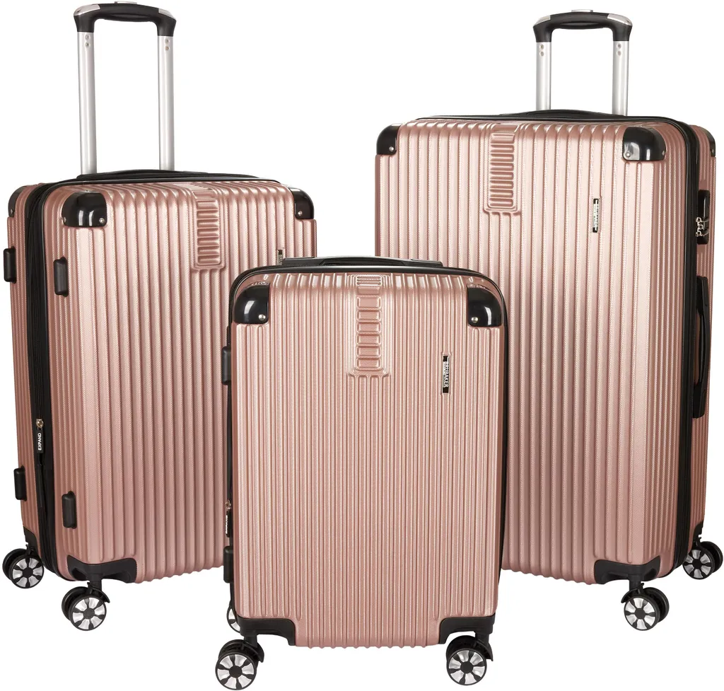 Set Trolley BRUBAKER London Oro Rosa: Eleganza Rigida in 3 Misure