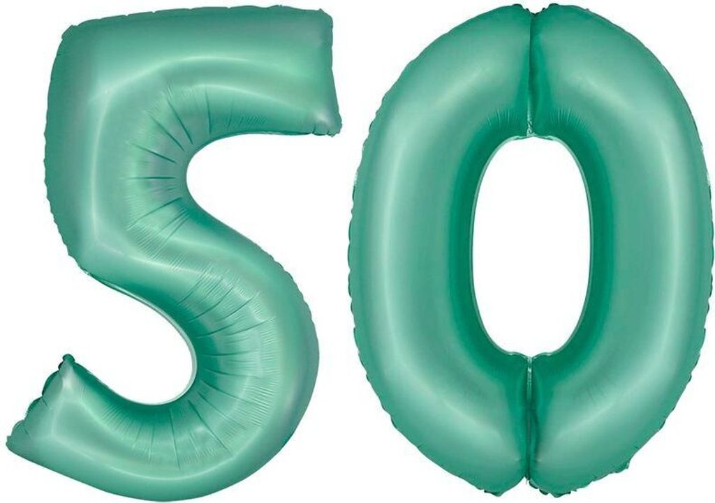 XL Folienballon mint grün Zahl 50
