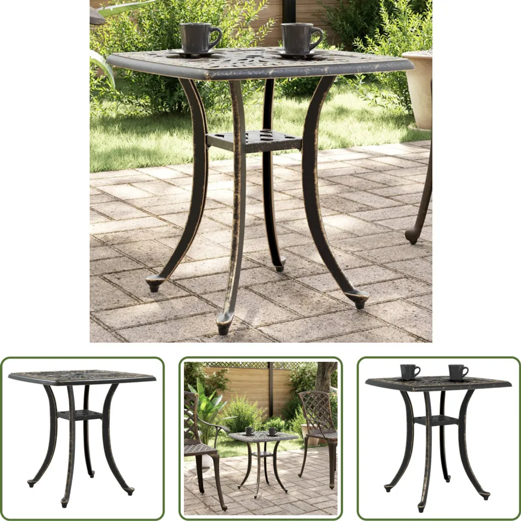 The Living Store tavolo da giardino in bronzo 53x53x53 cm in fusione di alluminio