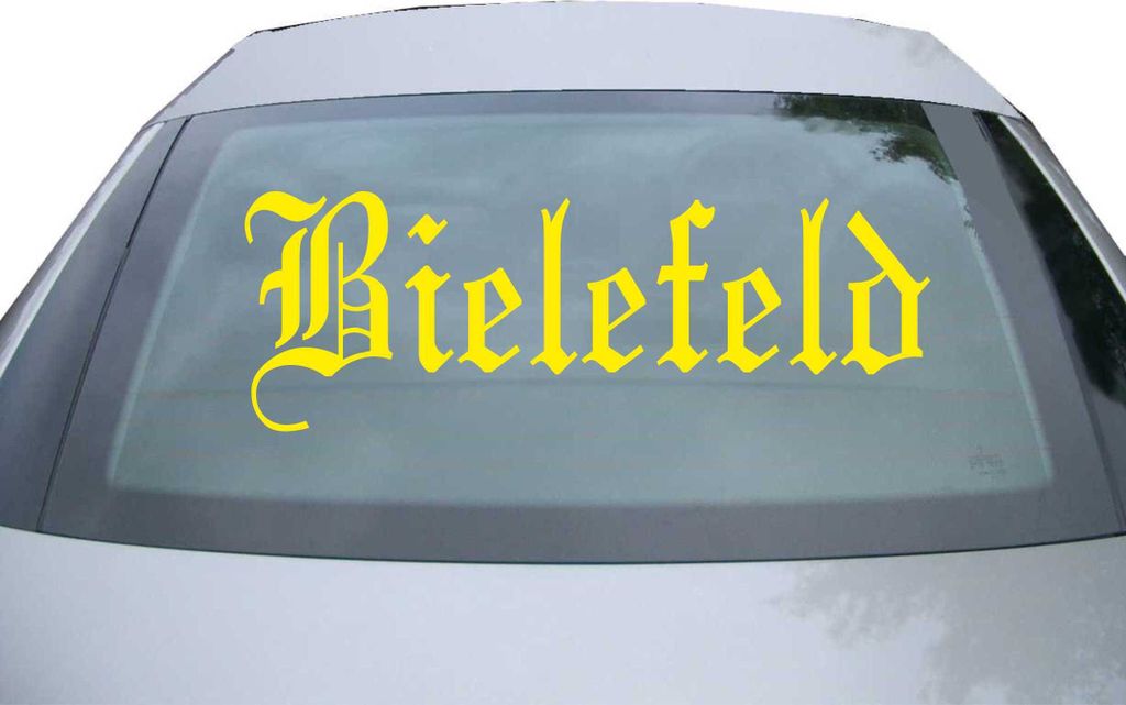Indigos UG - Aufkleber Heckscheibe & Motorklappe DE6476 - gelb - 600x210 mm - Stadt Bielefeld - Auto Scheiben Fenster Heckklappe Tuning Racing JDM ...