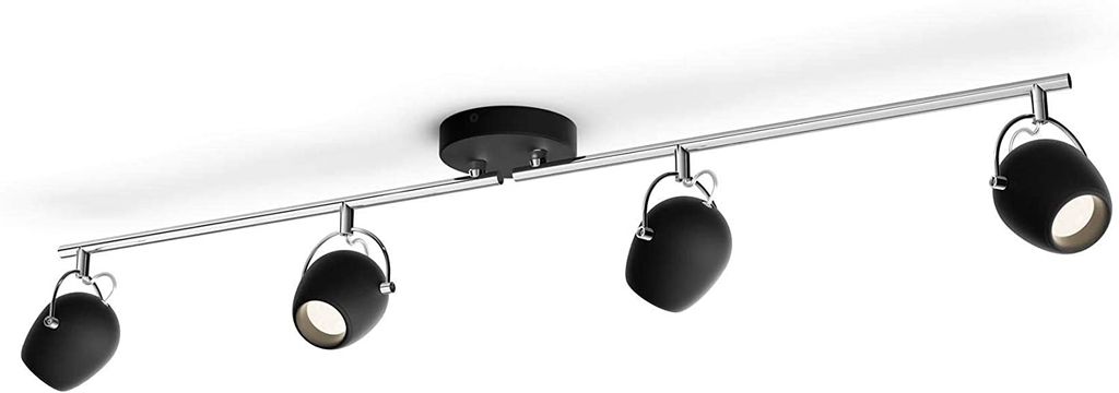 Philips myLiving 4 x LED-Strahler Rivano in Metall, 4,3 W und 430 Lumen, entspricht 37 W Glühlampe, warmweißes Licht