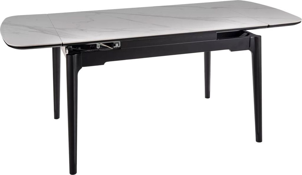 Esstisch Küchentisch Sento Ceramic 120-180x80x75cm Farbe wählbar ausziehbarweiß Marmor / schwarz