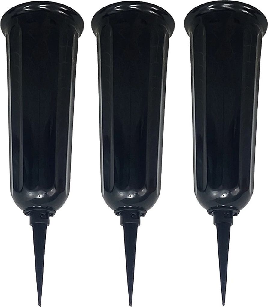 sada 3 plastových váz na hrob so zemným hrotom | váza na Obrázok produktu 