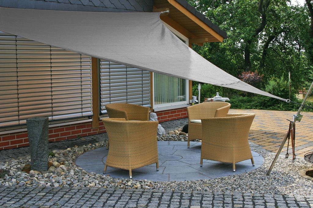 EDUPLAY 160109 Sonnenschutz Sonnensegel, 3,6x3,6x3,6m, Dreieck, grau
